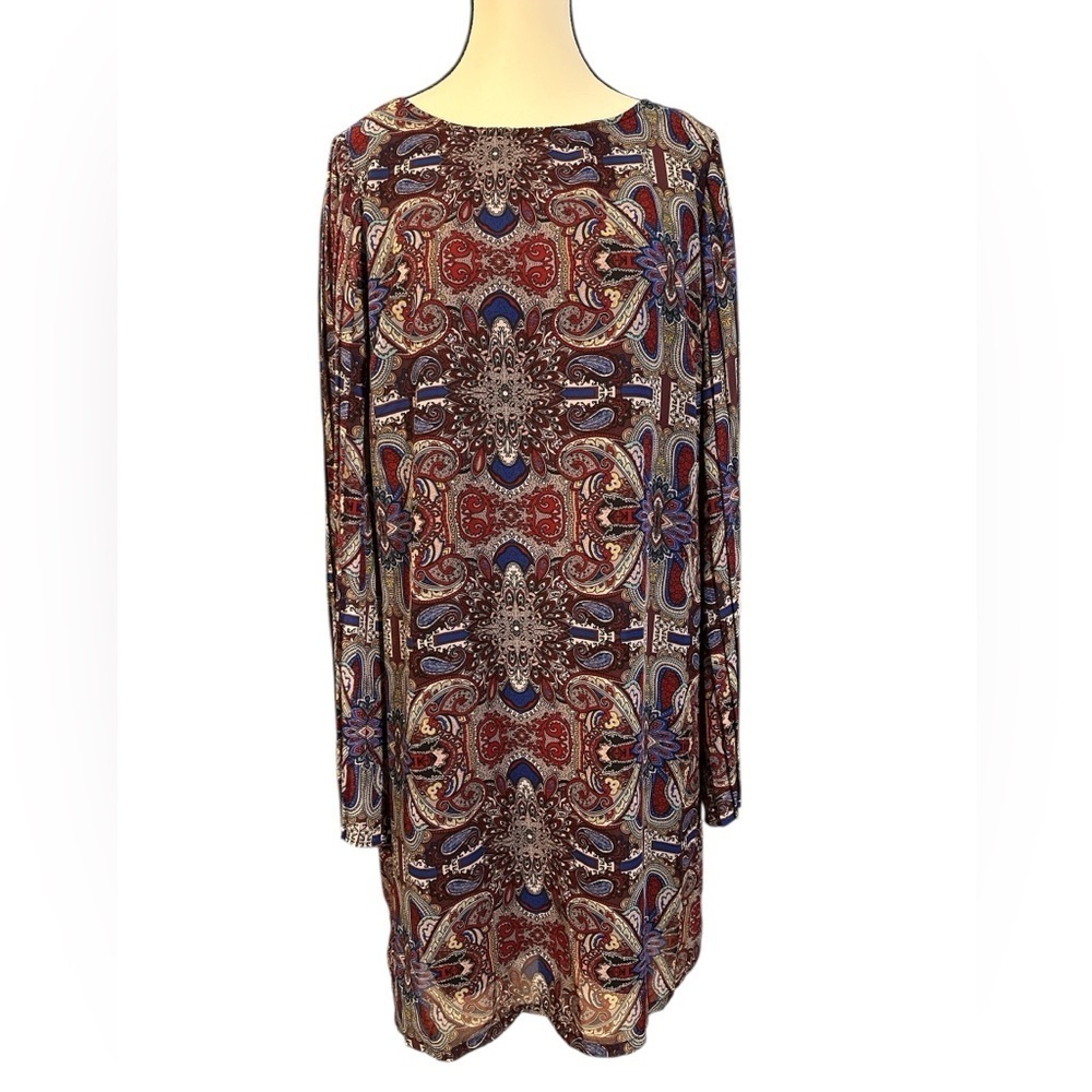 Fire Los Angeles Multicolor Paisley Long Sleeve Dress